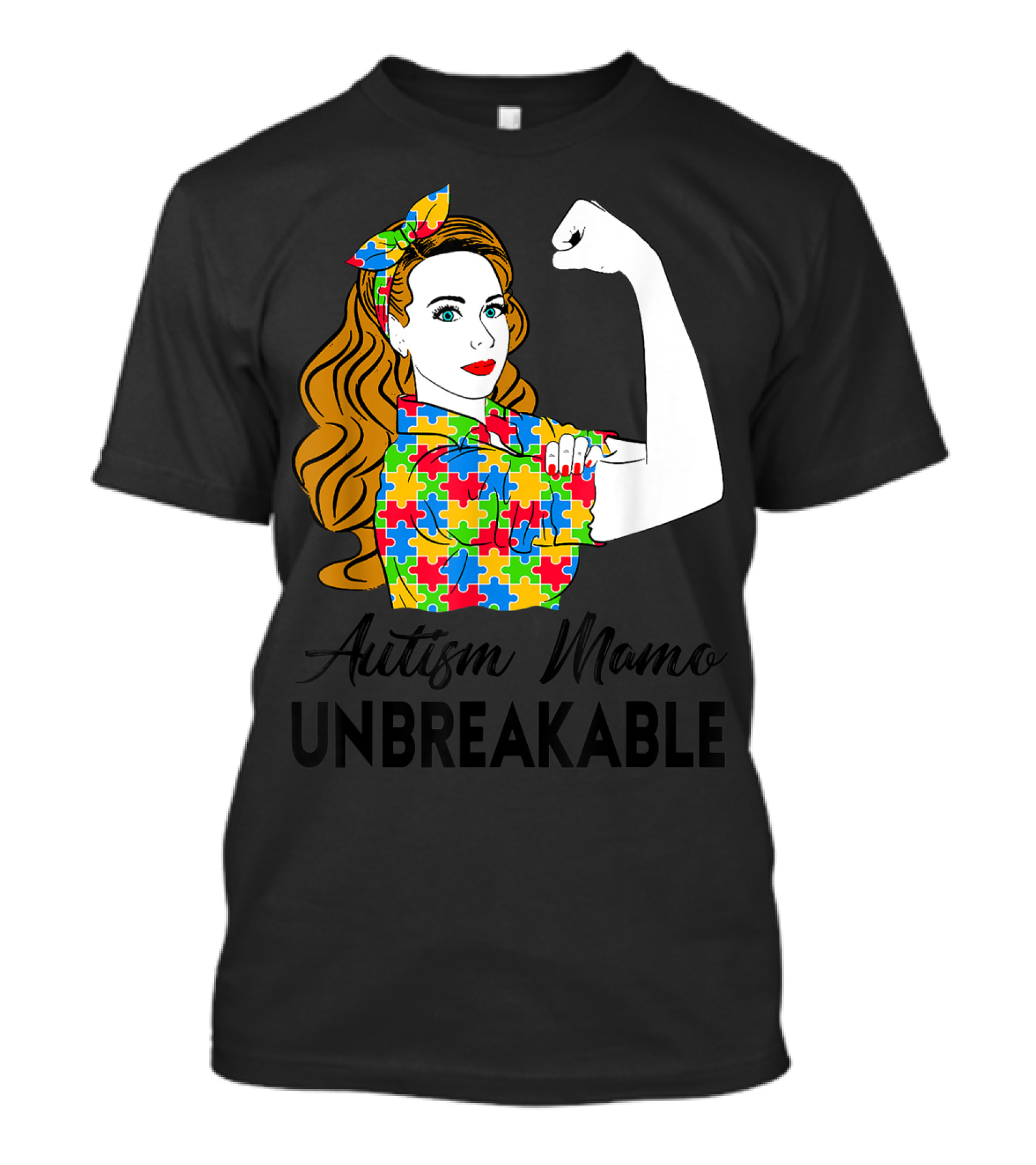 Autism Mamo Unbreakable Puzzle Piece Awareness T-Shirt