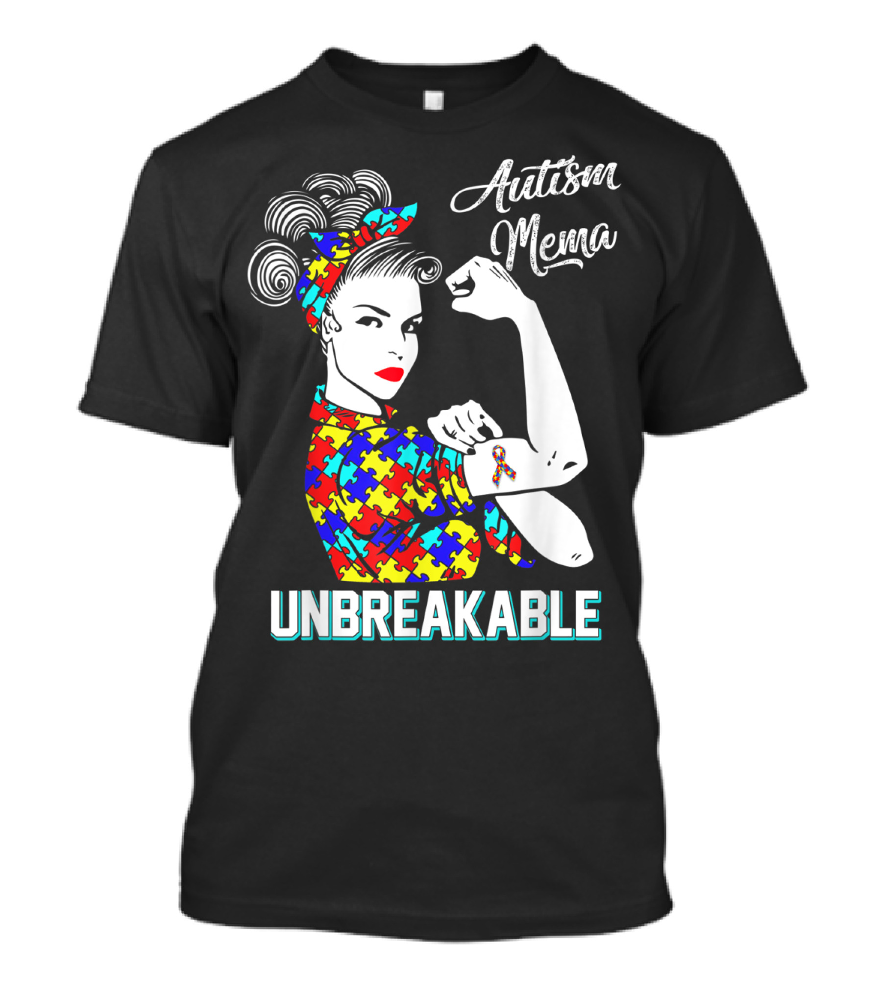 Autism Mema Unbreakable Puzzle Ribbon Awareness T-Shirt