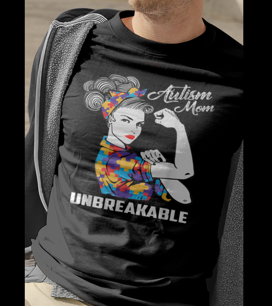 Autism Mom Unbreakable Puzzle Piece Strength T-Shirt