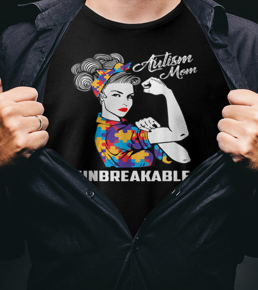 Autism Mom Unbreakable Puzzle Piece Strength T-Shirt