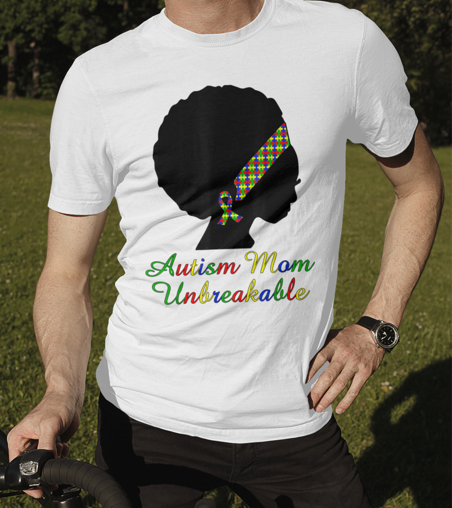 Autism Mom Unbreakable With Puzzle Ribbon Headband T-Shirt