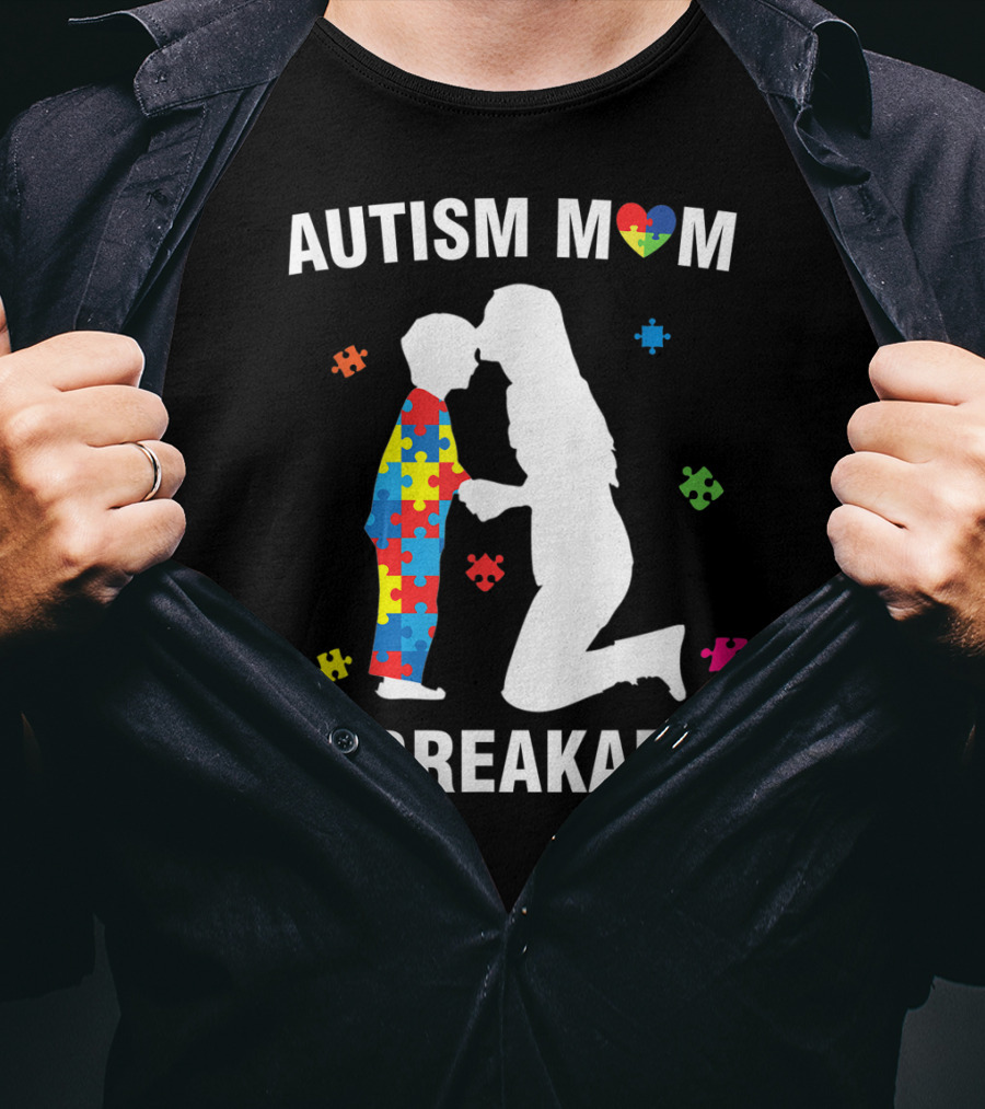 Autism Mom Unbreakable Puzzle Heart Support T-Shirt