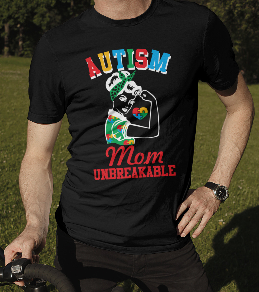 Autism Mom Unbreakable Puzzle Pieces Awareness T-Shirt