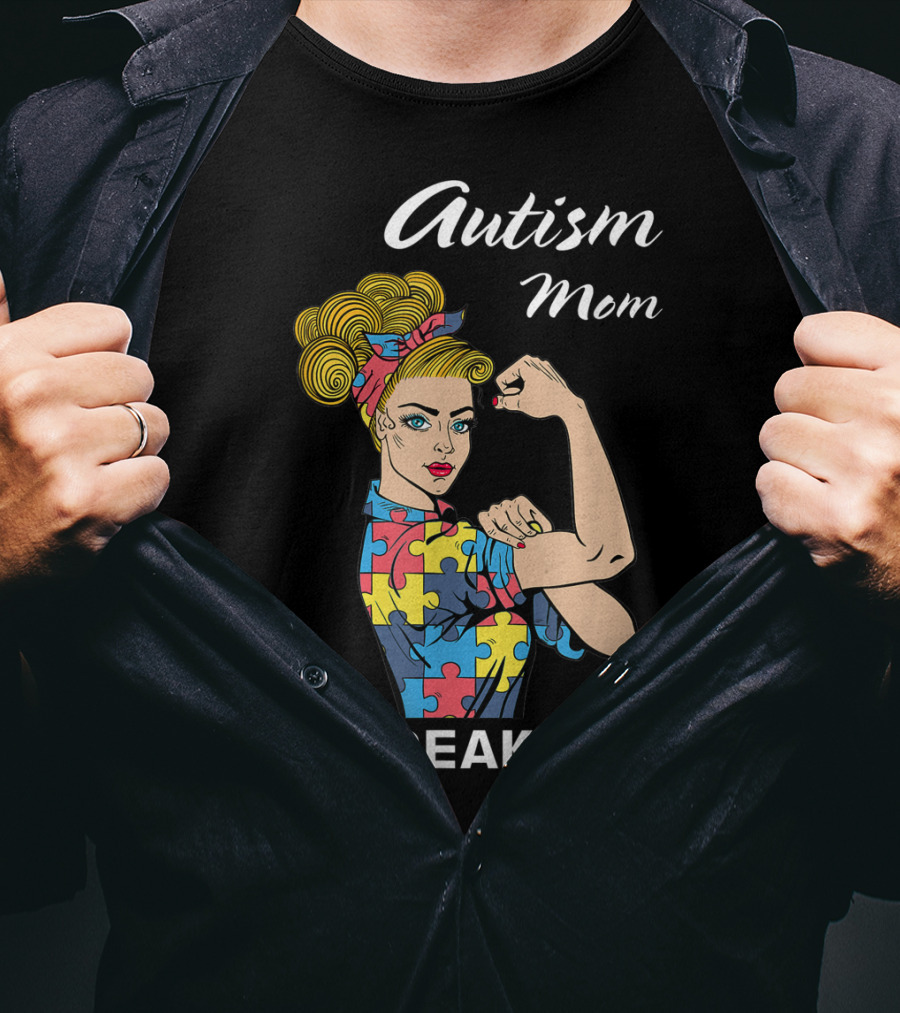 Autism Mom Unbreakable Puzzle Piece Strong Women Empowerment T-Shirt