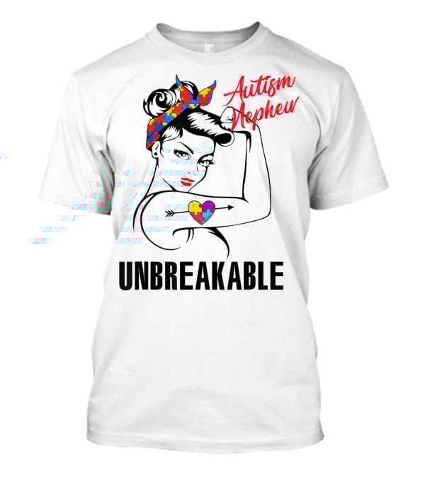 Autism Nephew Unbreakable Heart Puzzle Awareness T-Shirt