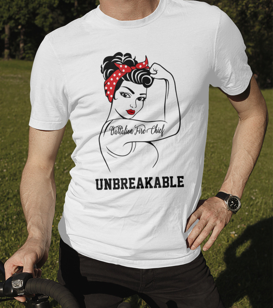 Battalion Fire Chief Unbreakable Retro Rosie The Riveter T-Shirt