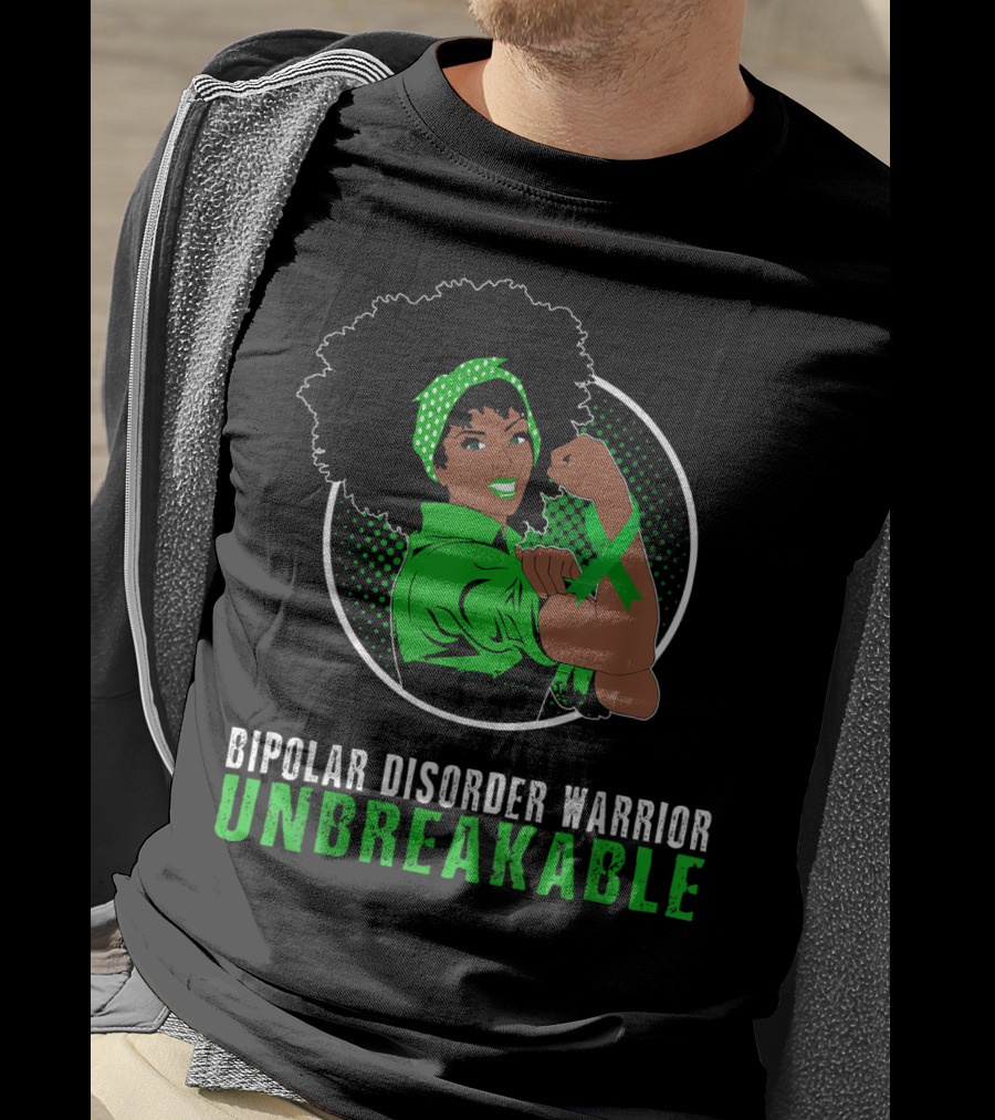 Bipolar Disorder Warrior Unbreakable Black Girl T-Shirt