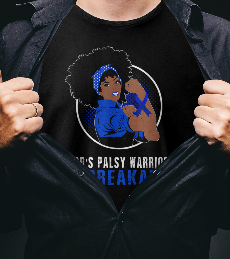 Erb's Palsy Warrior Unbreakable Black Girl Blue T-Shirt