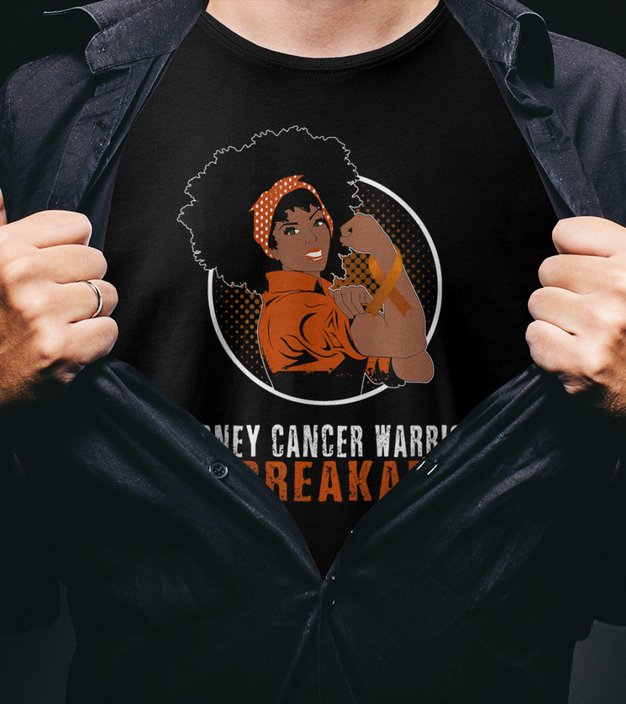 Kidney Cancer Warrior Unbreakable Black Girl Representation T-Shirt