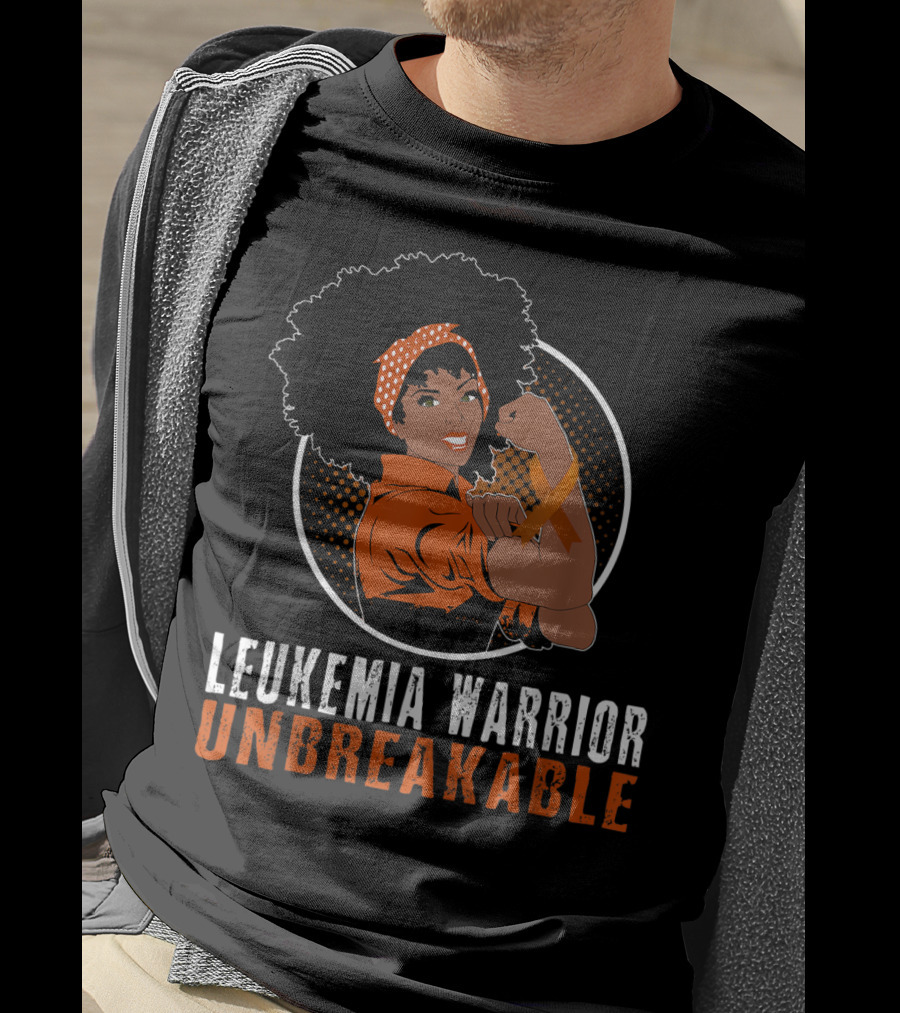 Leukemia Warrior Unbreakable Black Girl Heroic Strength T-Shirt