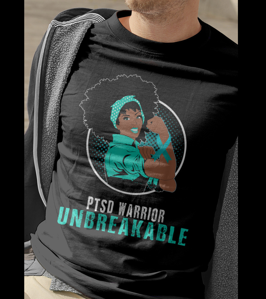 PTSD Warrior Unbreakable Black Girl Strength Empowerment T-Shirt