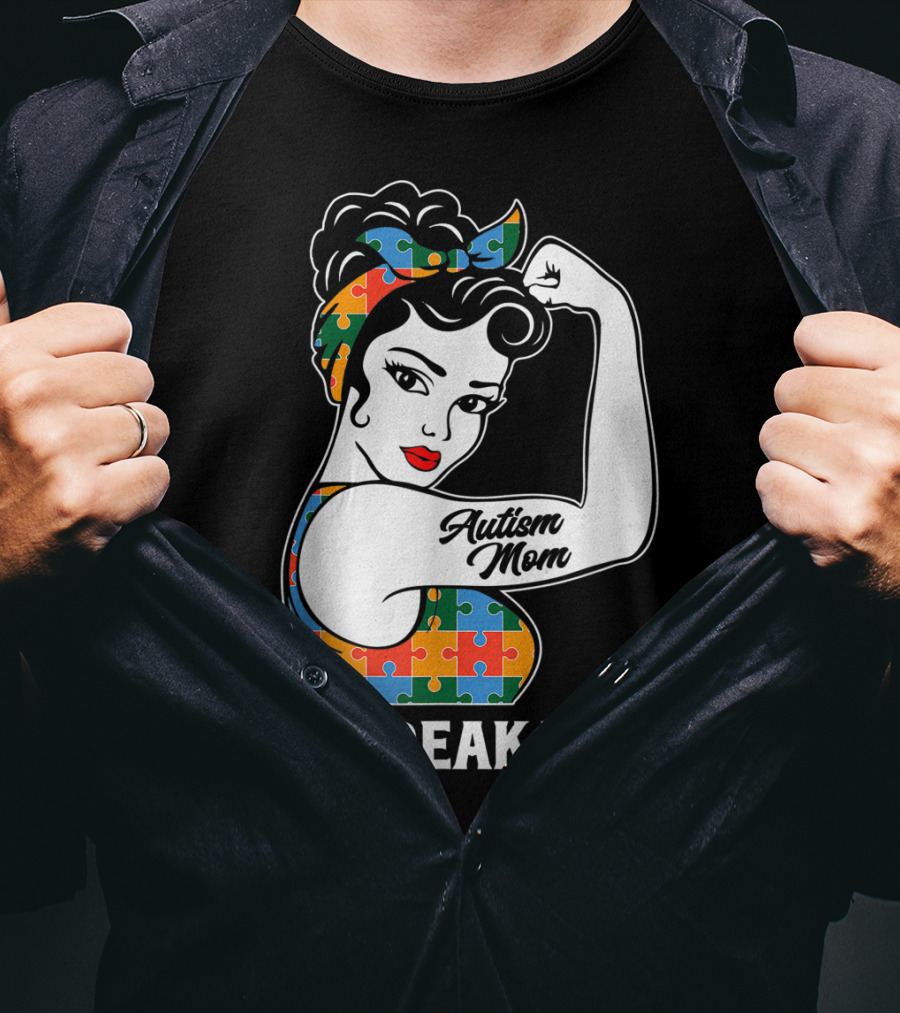 Unbreakable Autism Mom Puzzle Pattern Awareness Strong T-Shirt