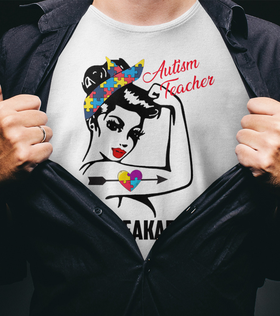 Autism Teacher Unbreakable Puzzle Heart Support Autism T-Shirt