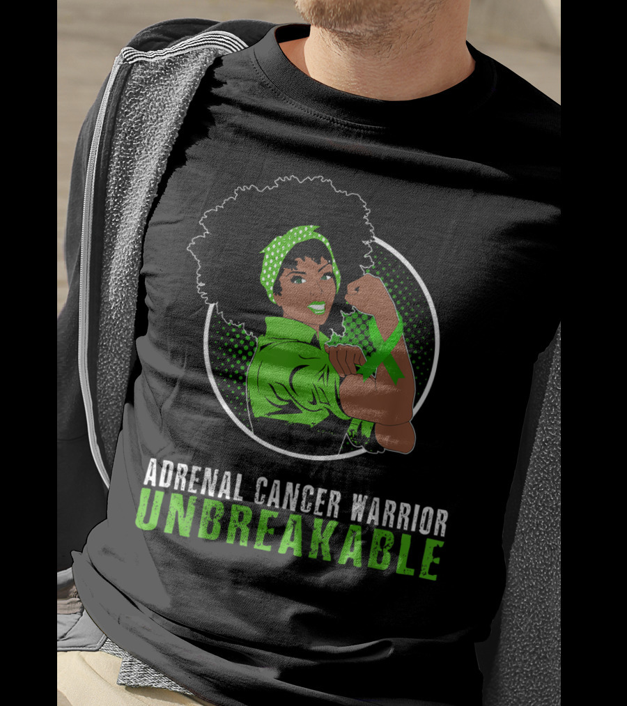 Adrenal Cancer Warrior Black Girl Unbreakable T-Shirt