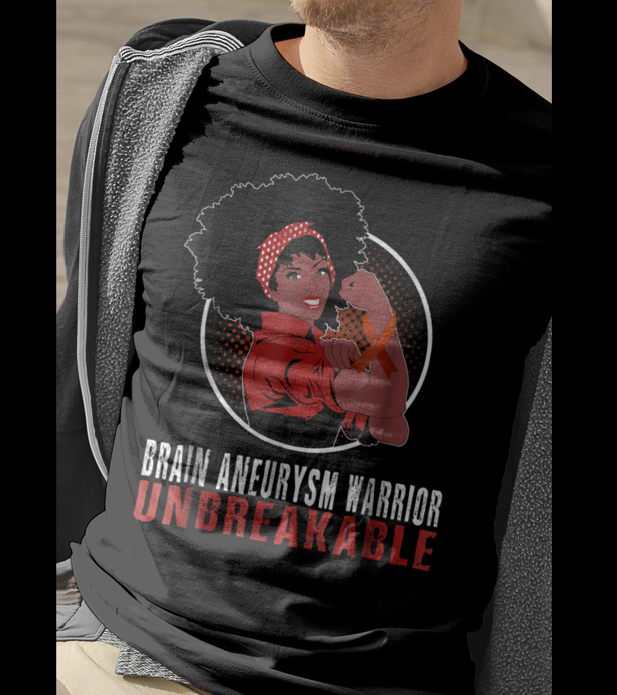 Black Girl Brain Aneurysm Warrior Unbreakable Strength T-Shirt