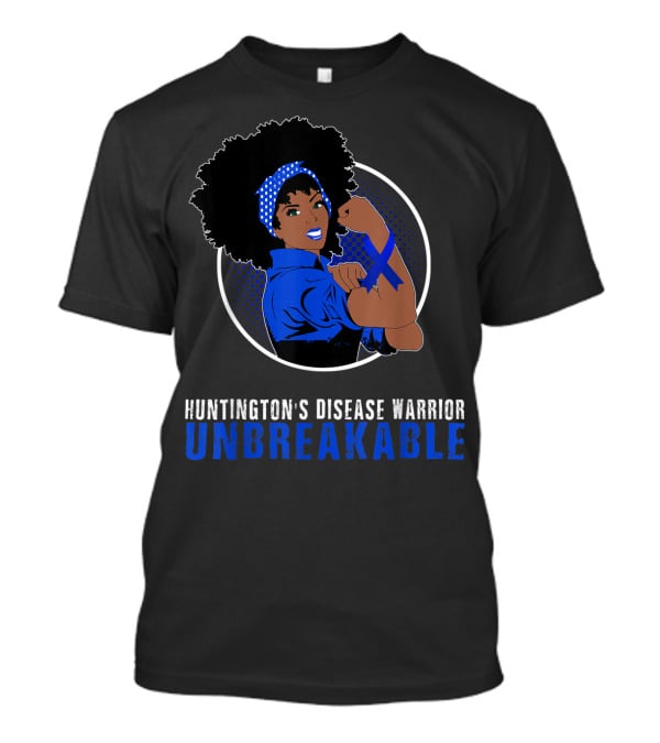 Huntington's Disease Warrior Unbreakable Black Girl Iconic Pose T-Shirt