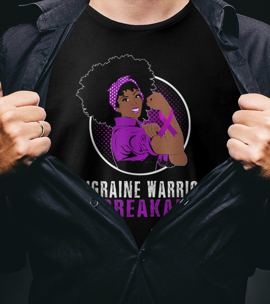 Black Girl Migraine Warrior Unbreakable Strength Empowerment T-Shirt