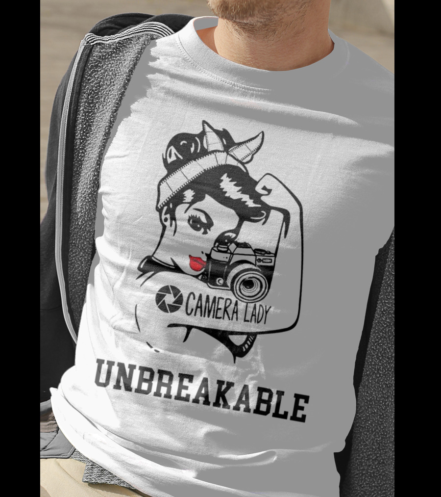 Camera Lady Unbreakable Iconic Femme Strength T-Shirt