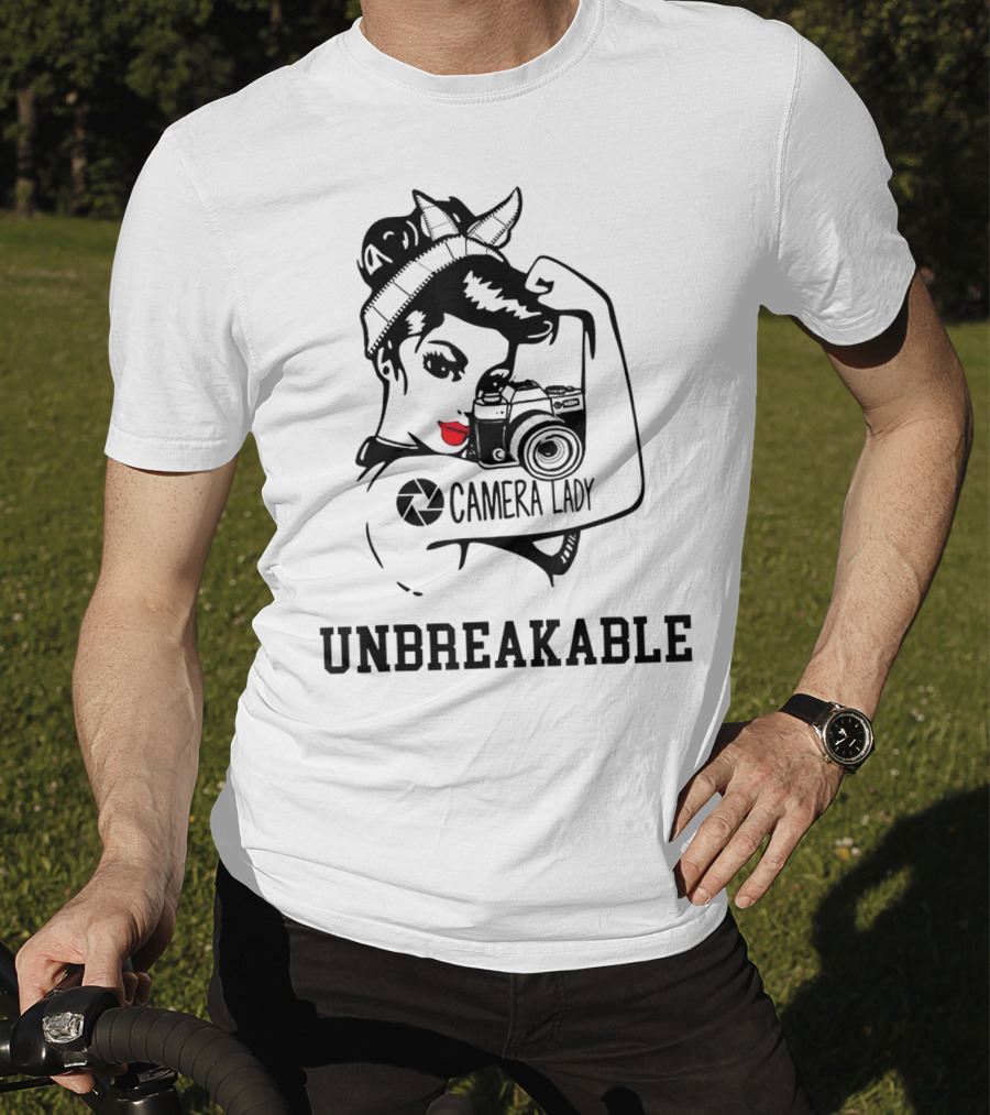 Camera Lady Unbreakable Iconic Femme Strength T-Shirt