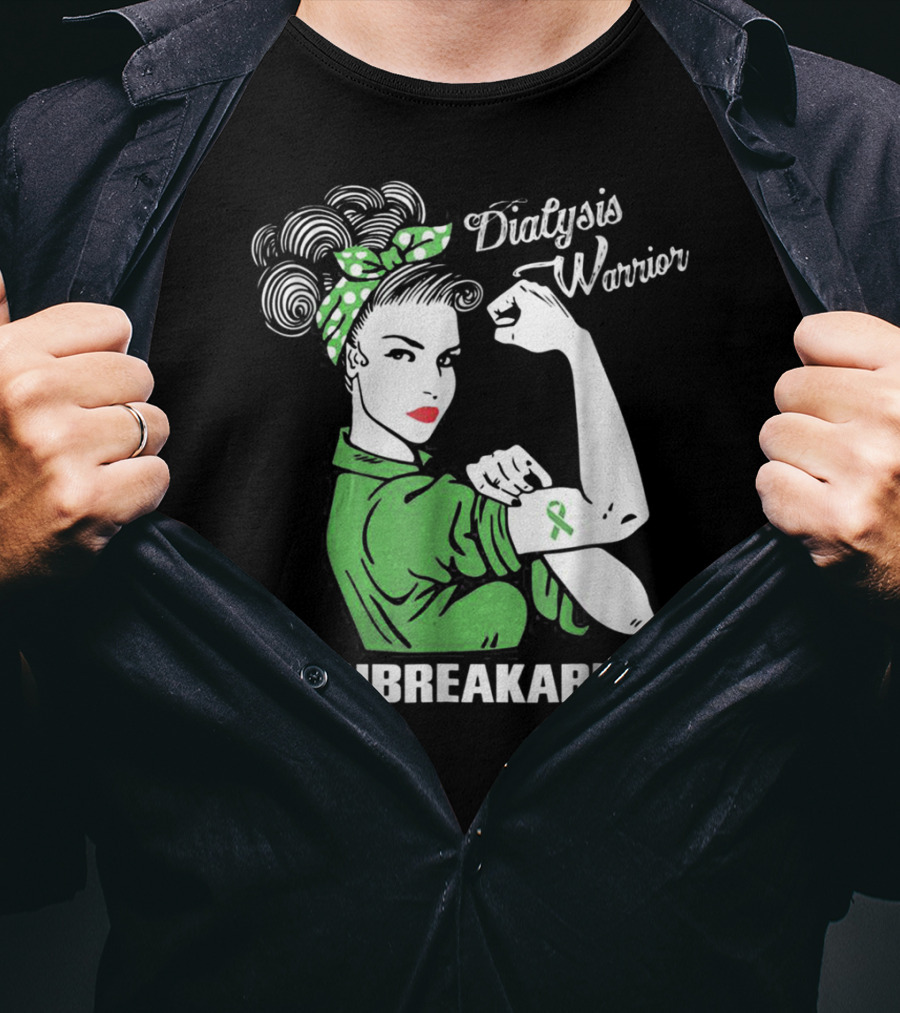 Dialysis Warrior Unbreakable Rosie The Riveter Awareness T-Shirt