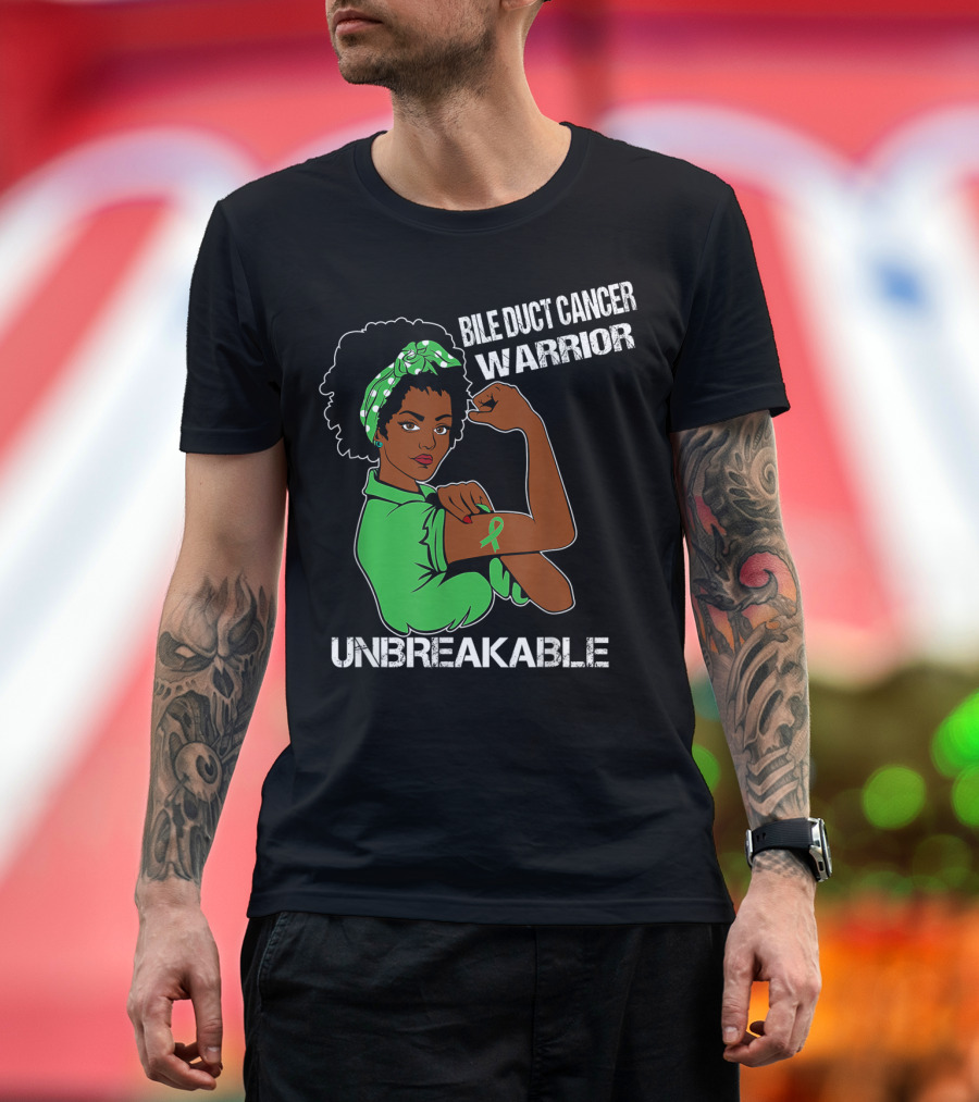 Bile Duct Cancer Warrior Unbreakable Strong Woman with Awareness T-Shirt