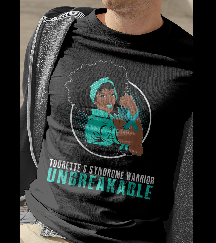 Tourette's Syndrome Warrior Unbreakable Black Girl T-Shirt