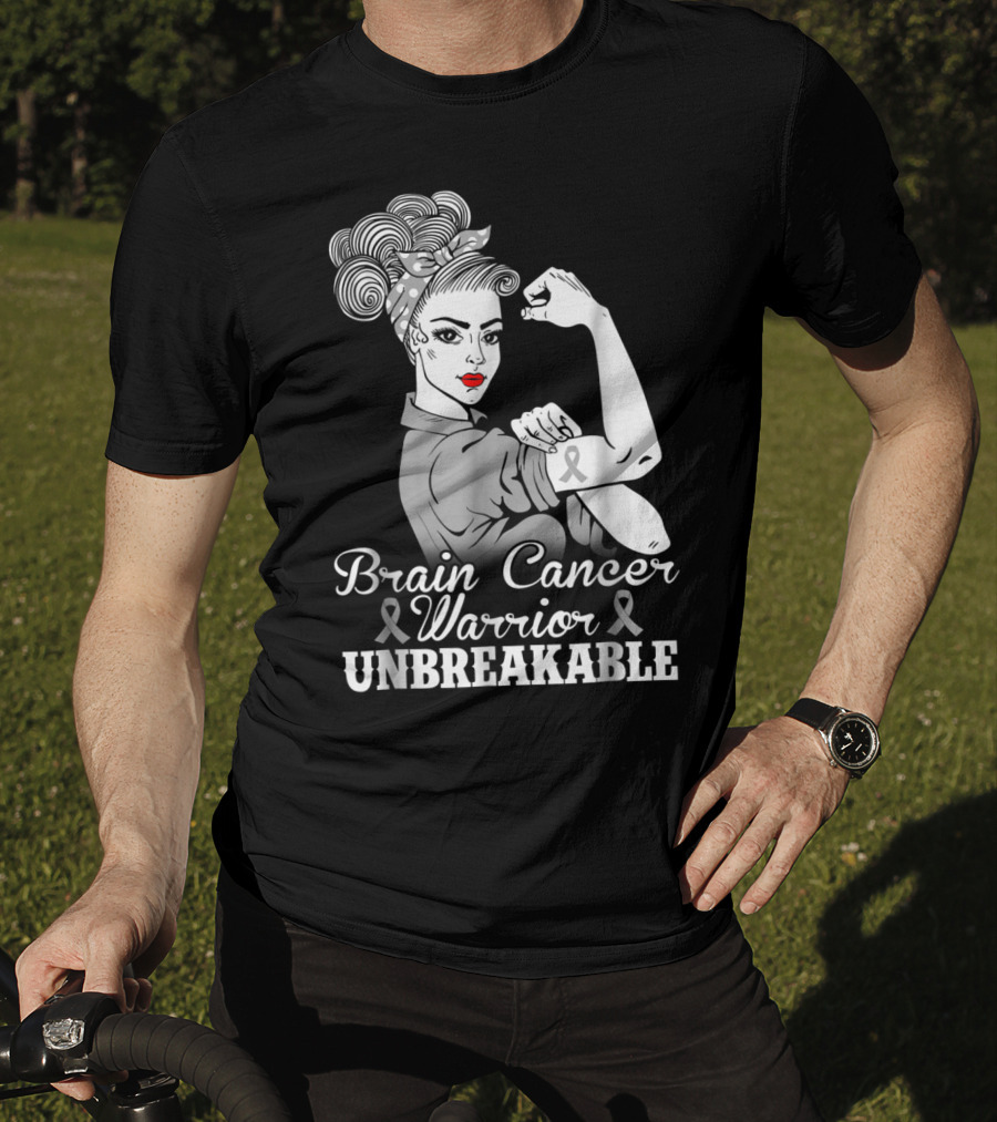 Brain Cancer Warrior Unbreakable Awareness T-Shirt