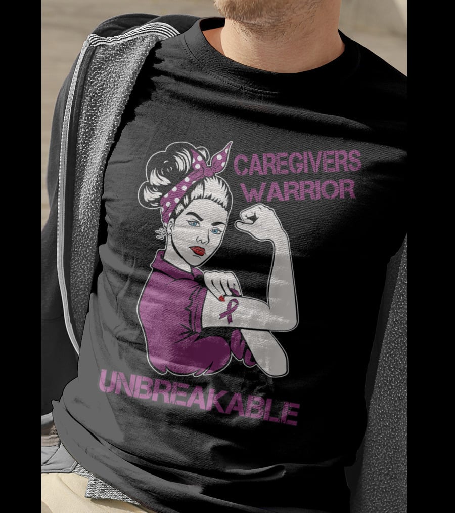 Caregivers Warrior Unbreakable Rosie The Riveter T-Shirt