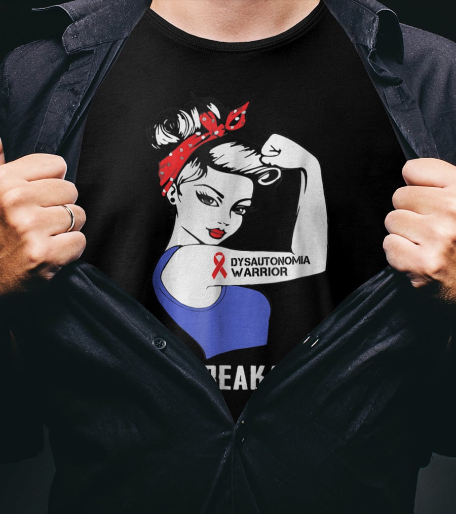 Dysautonomia Warrior Unbreakable Awareness Ribbon Tattoo Rosie The Riveter T-Shirt