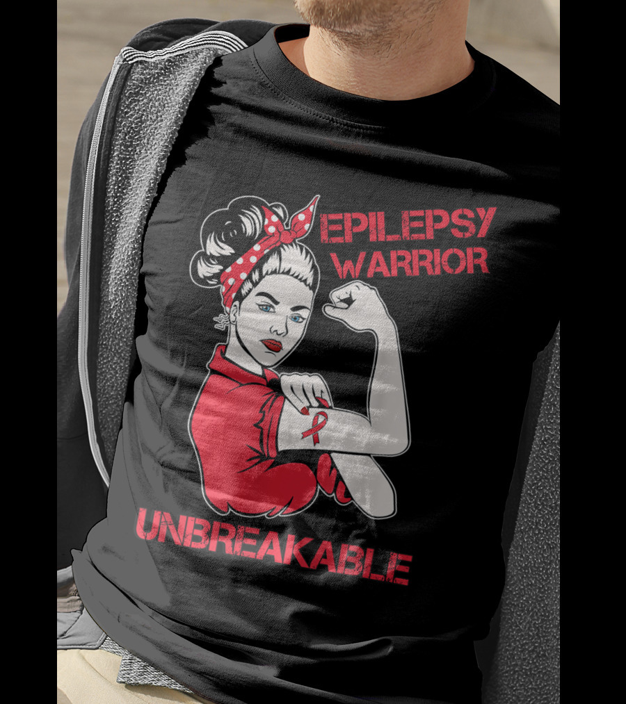 Epilepsy Warrior Unbreakable Rosie The Riveter Inspired T-Shirt