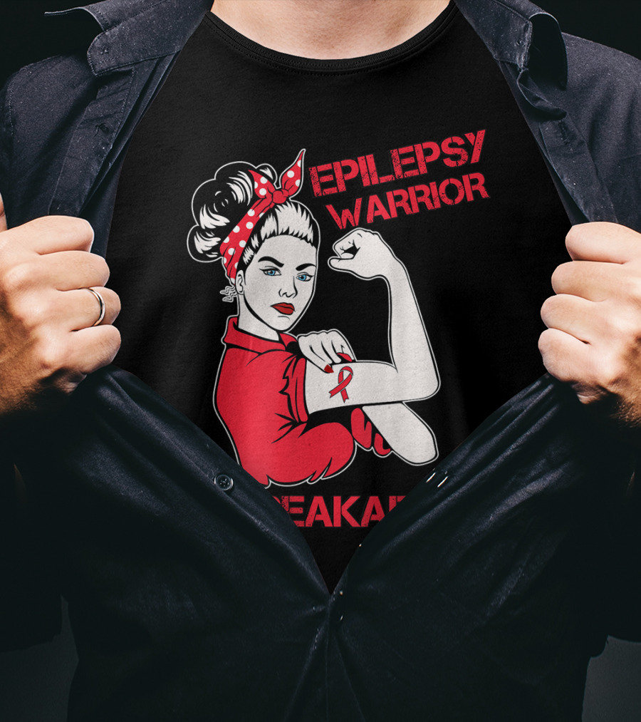 Epilepsy Warrior Unbreakable Rosie The Riveter Inspired T-Shirt