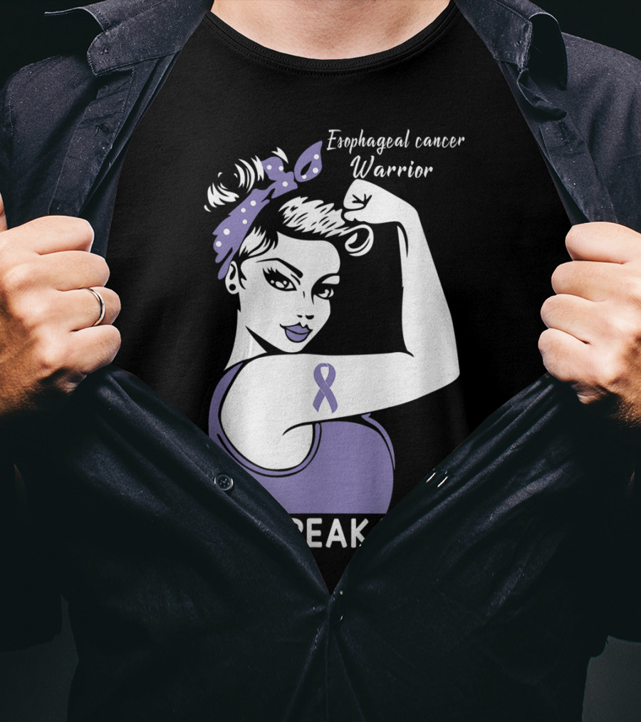 Esophageal Cancer Warrior Unbreakable Strength Ribbon T-Shirt