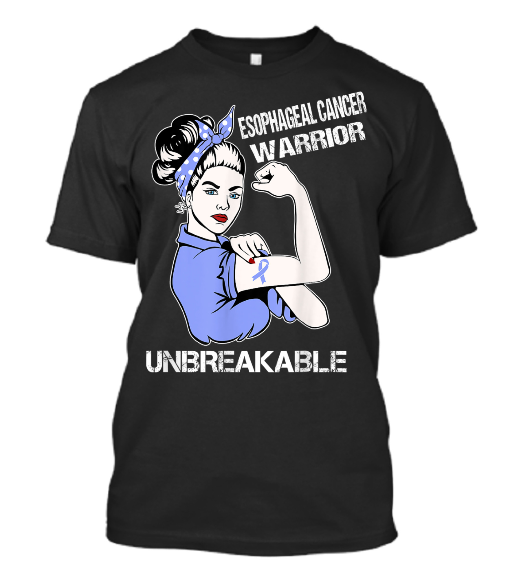 Esophageal Cancer Warrior Unbreakable Rosie The Riveter T-Shirt