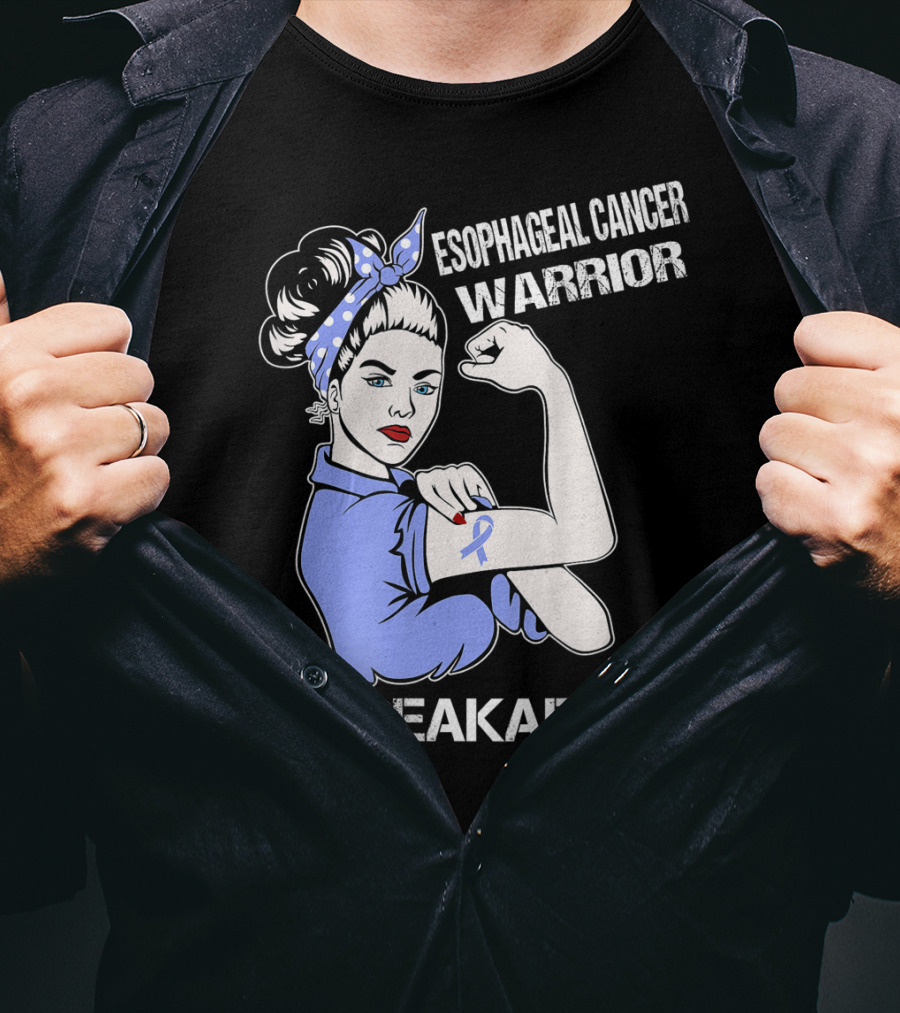 Esophageal Cancer Warrior Unbreakable Rosie The Riveter T-Shirt
