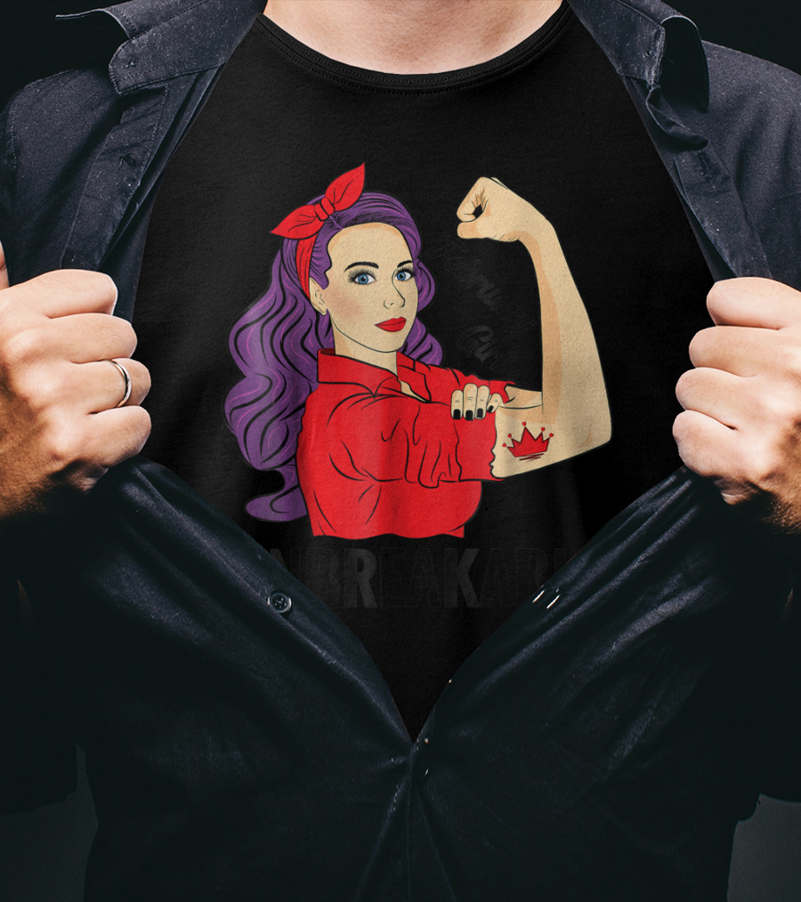 February Girl Unbreakable With Crown Tattoo Retro T-Shirt