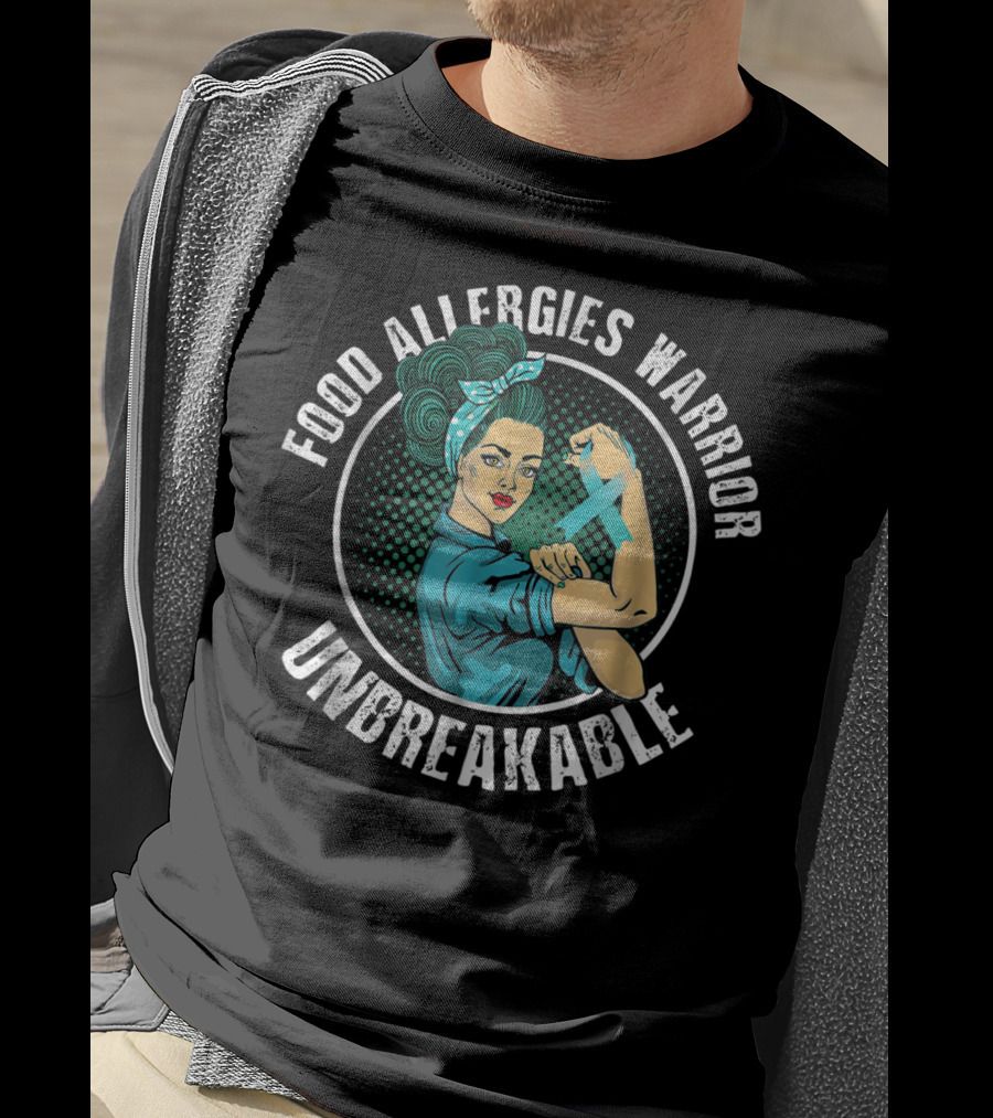 Food Allergies Warrior Unbreakable Strength Iconic Pose T-Shirt