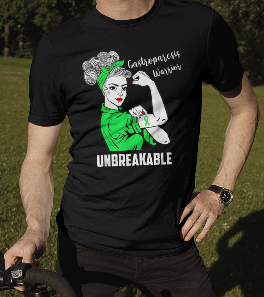 Gastroparesis Warrior Unbreakable Awareness Ribbon Strength T-Shirt