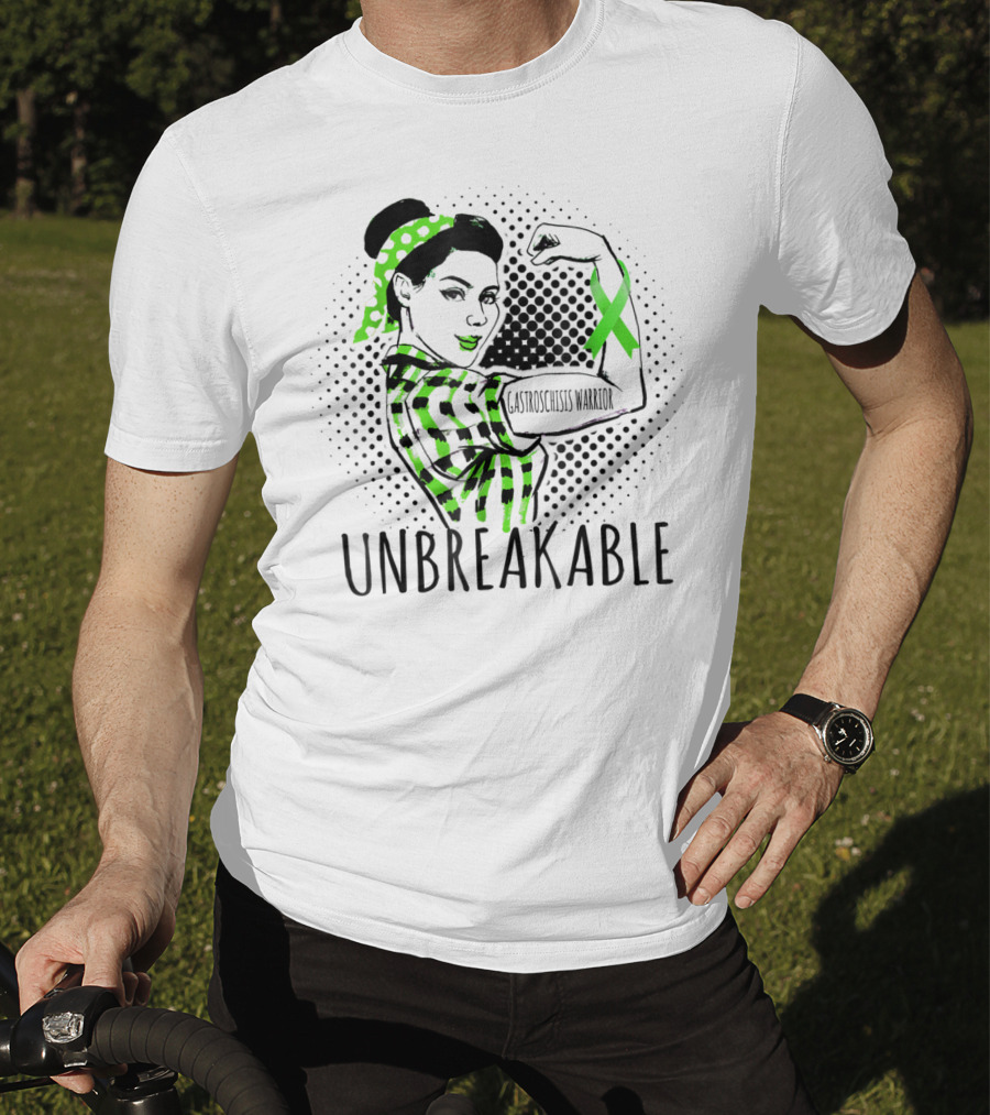 Unbreakable Gastroschisis Warrior Rosie The Riveter Style With Awareness T-Shirt