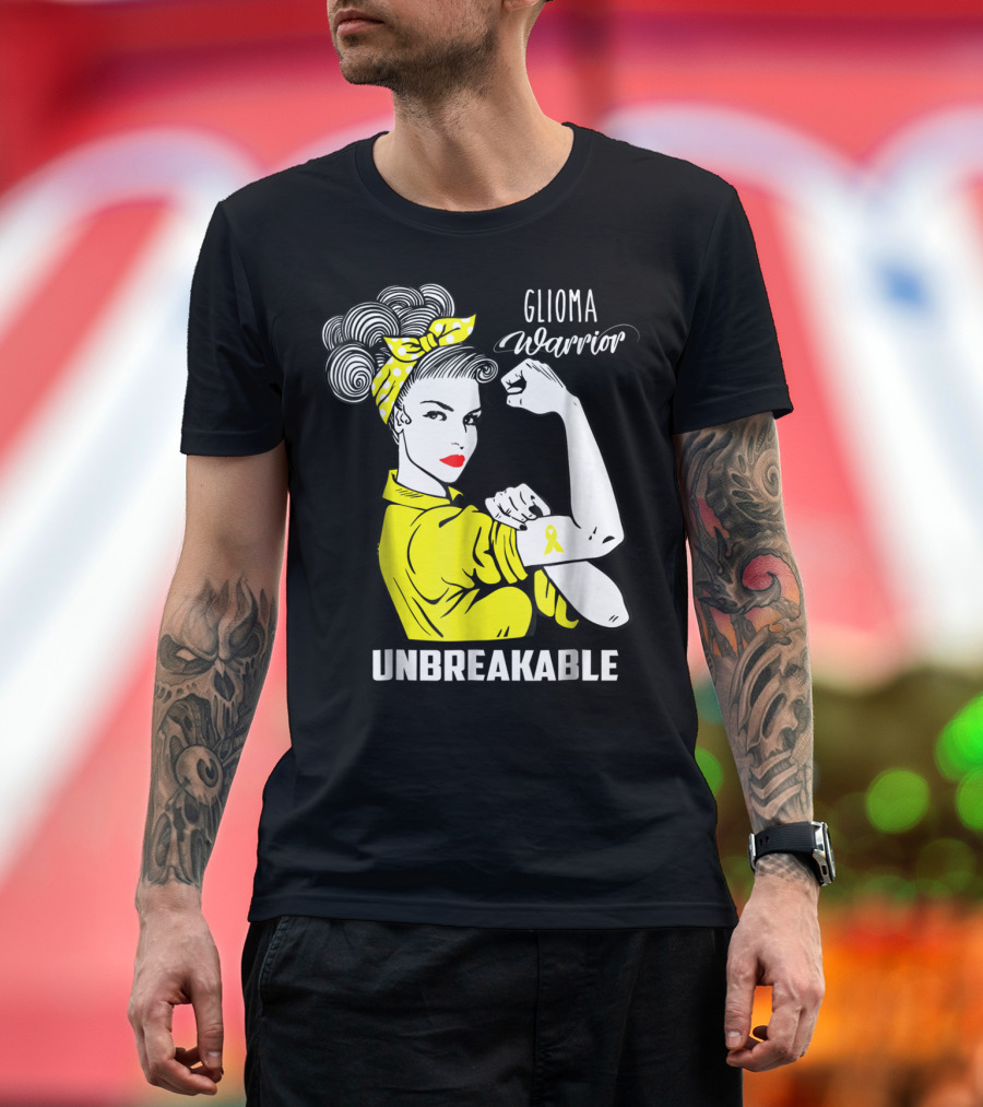 Glioma Warrior Unbreakable Awareness Ribbon T-Shirt