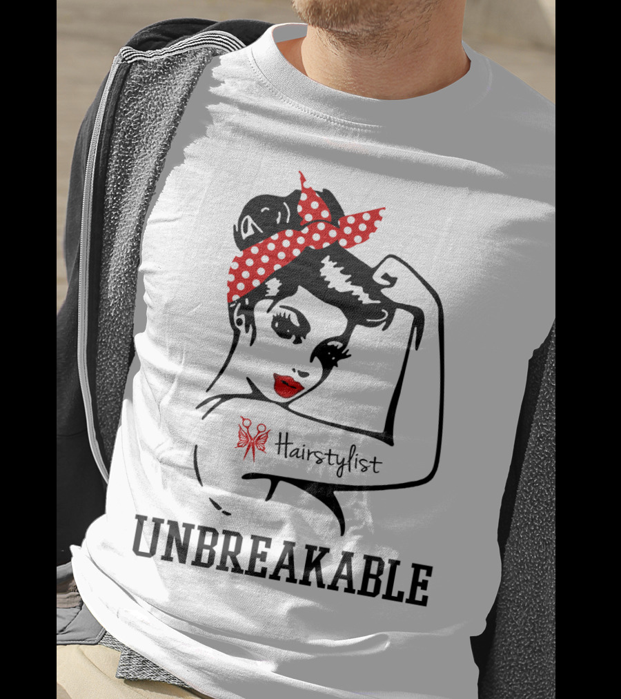 Hairstylist Unbreakable Retro Style Rosie The Riveter T-Shirt