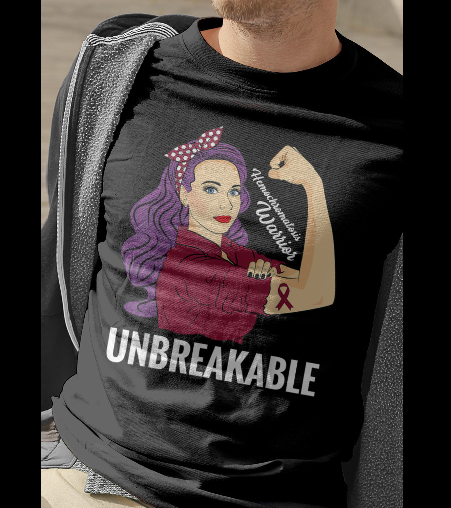 Hemochromatosis Warrior Unbreakable Awareness Rosie The Riveter T-Shirt