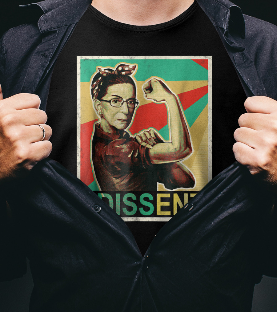 I Dissent Vintage RBG Ruth Bader Ginsburg Unbreakable Rosie The Riveter T-Shirt