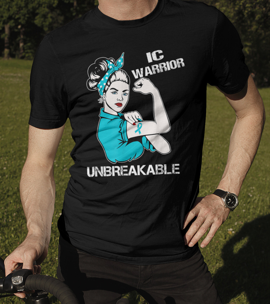 IC Warrior Unbreakable Interstitial Cystitis Awareness Rosie Riveter T-Shirt
