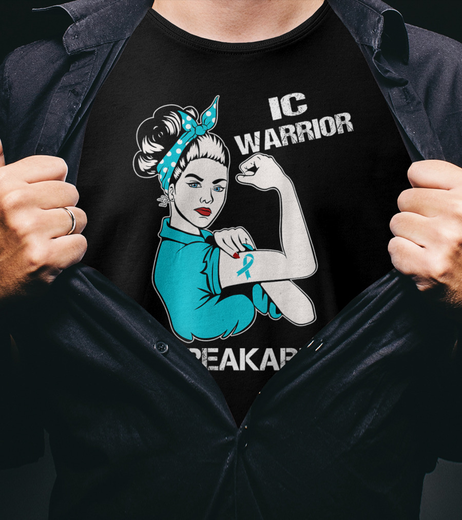 IC Warrior Unbreakable Interstitial Cystitis Awareness Rosie Riveter T-Shirt