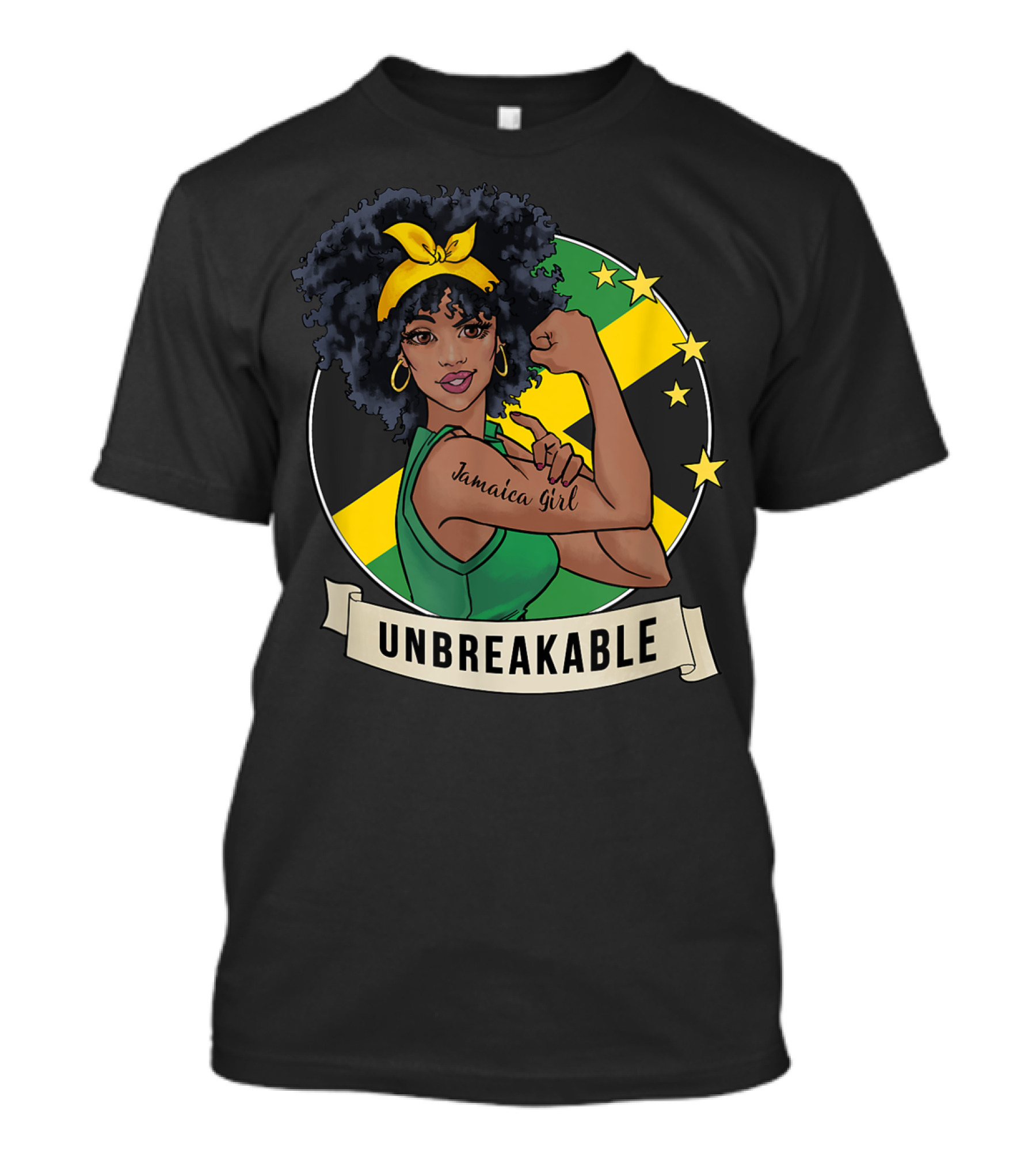 Unbreakable Jamaican Girl Jamaica Flag Colors T-Shirt