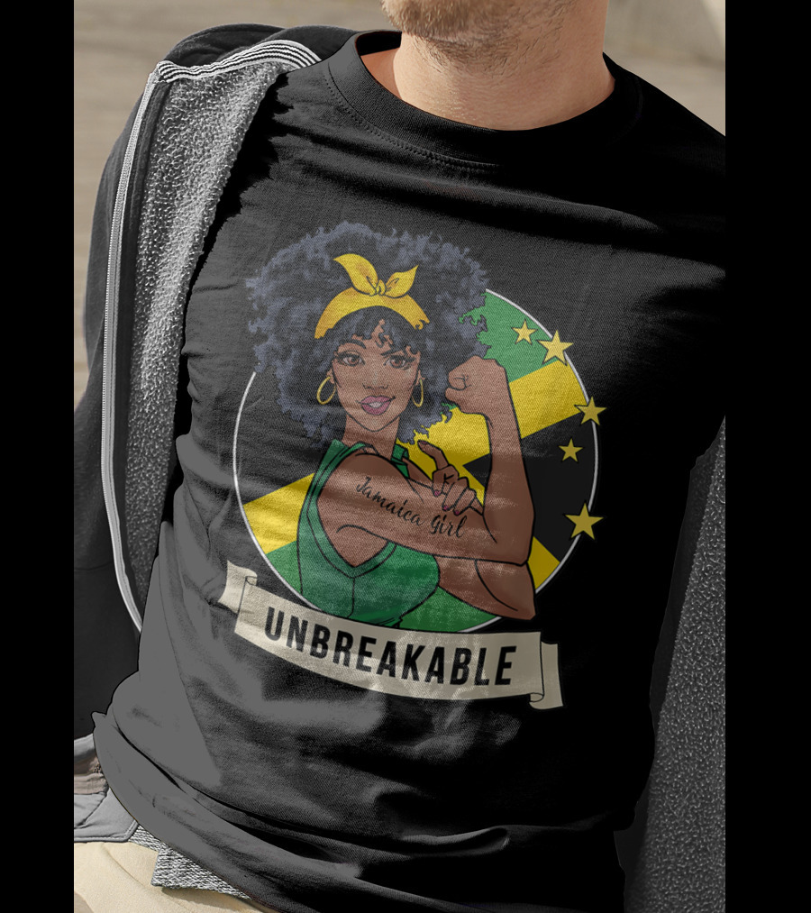 Unbreakable Jamaican Girl Jamaica Flag Colors T-Shirt