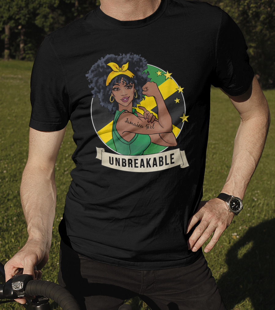 Unbreakable Jamaican Girl Jamaica Flag Colors T-Shirt