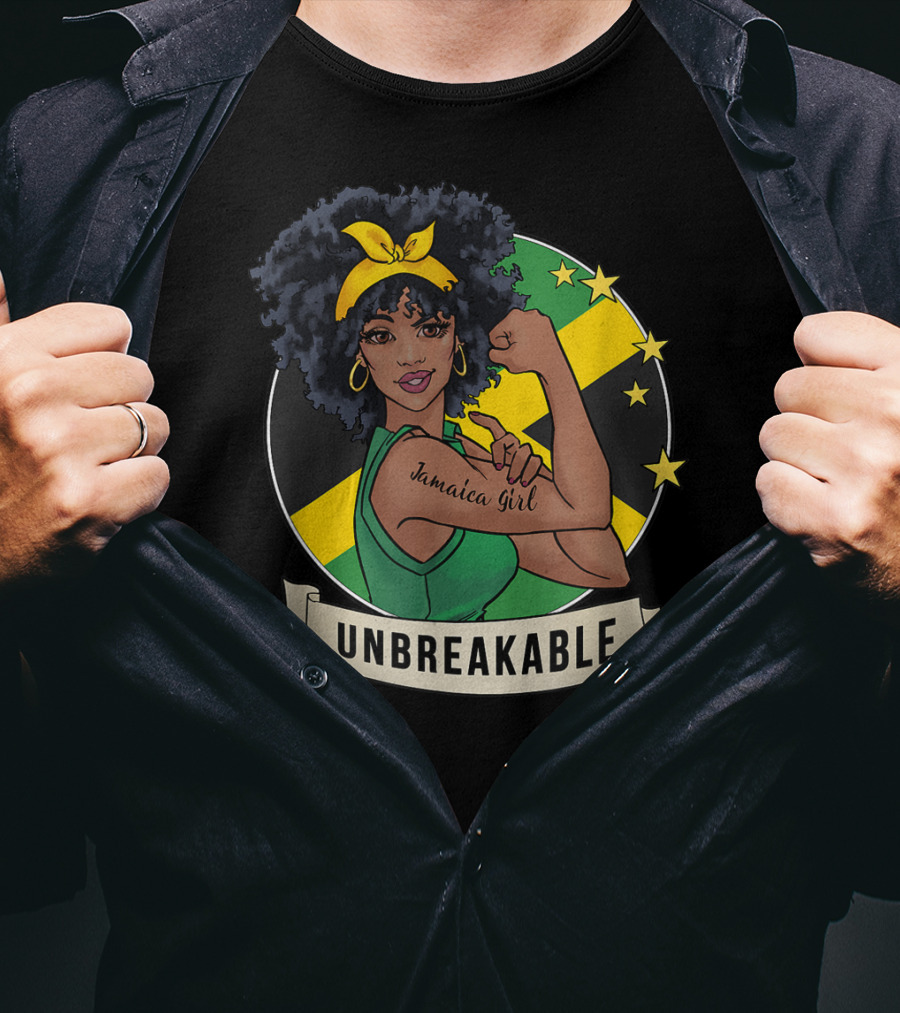 Unbreakable Jamaican Girl Jamaica Flag Colors T-Shirt