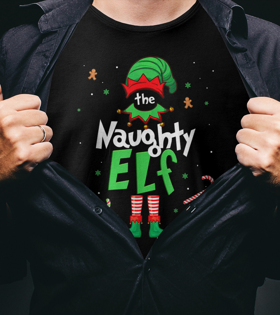 The Naughty Elf Christmas Family Festive T-Shirt