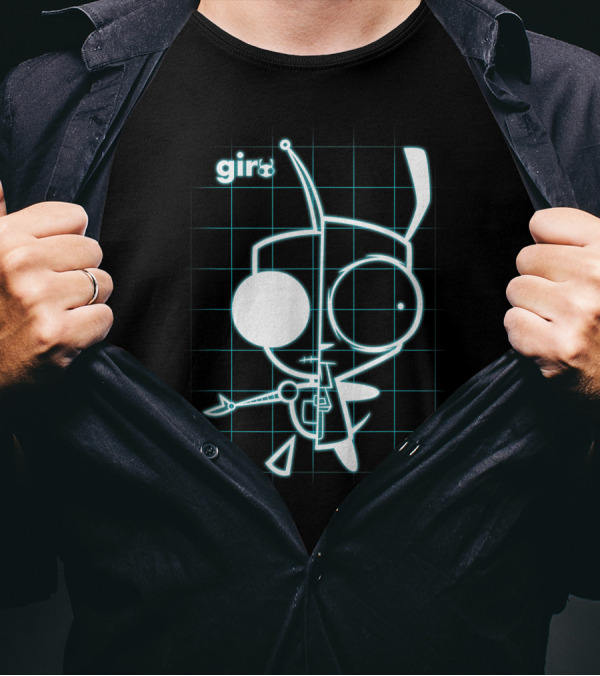 Invader Zim Gir Blueprint Grid T-Shirt